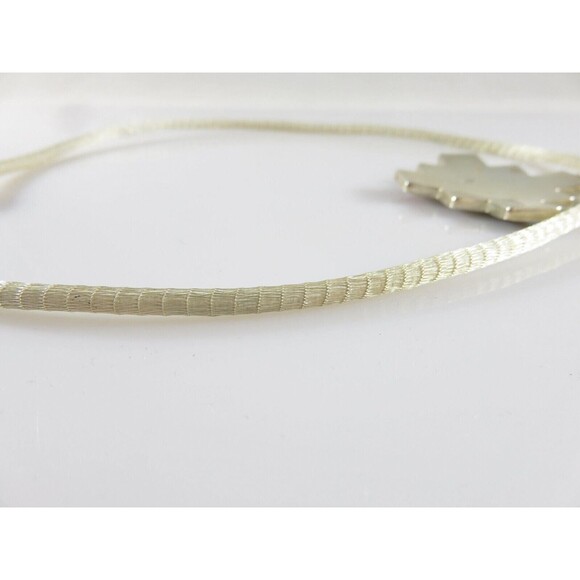 Sterling Silver Mesh Slide Necklace Southwestern Hardstone Geometric Pendant - Picture 6 of 10